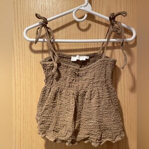 Women’s ASTR The Label Brown Ruched Tank top Size Small